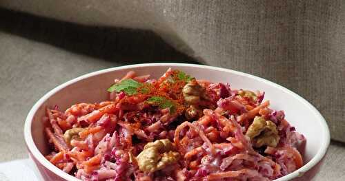 Salade de chou rouge aux carottes râpées