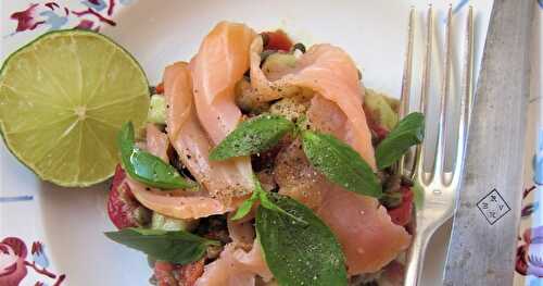 Salade de lentilles au saumon fumé