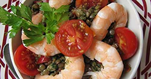 Salade de lentilles aux gambas