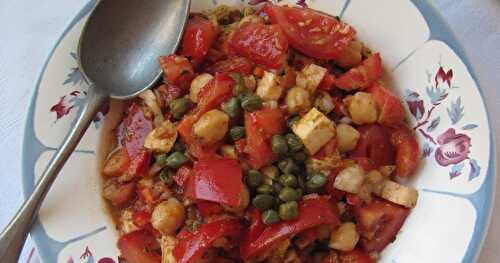 Salade de tomates, mozzarella & pois chiches