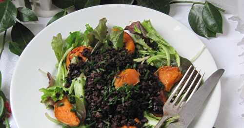 Salade tiède de boudin noir aux patates douces