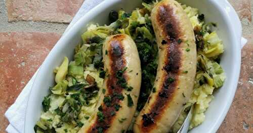 Boudin à l'écrasée de pommes de terre & aux poireaux