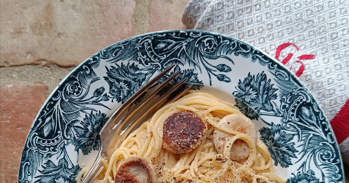 Spaghetti carbonara au boudin blanc 