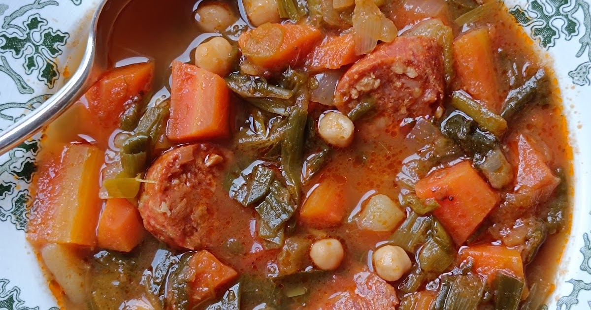 Soupe poireaux, carottes & chorizo 