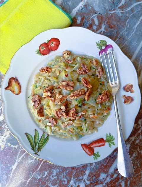 Orzotto aux poireaux et Bleu d'Auvergne 