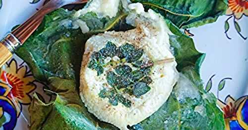 Chèvre chaud en feuille de figuier