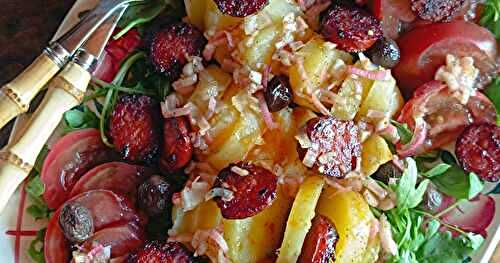 Salade de pommes de terre, tomates et chorizo 