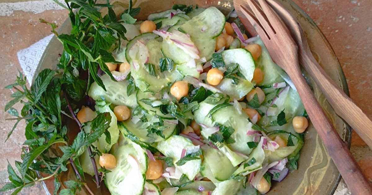 Salade de concombre et pois chiches