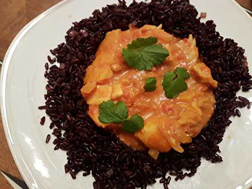 Curry de haddock, riz vénéré