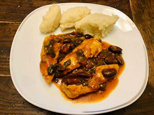 Poulet aux olives noires (pollo con le olive)