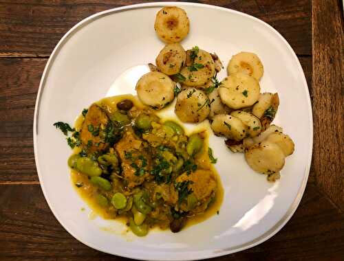 Tajine de veau aux fèves et citron confit