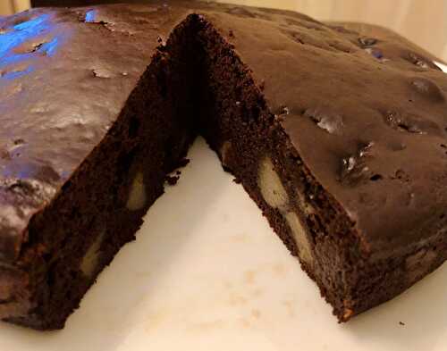 Gâteau "sans péché" poires chocolat