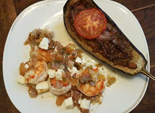 Gambas sautées à la féta (garidès saganaki)