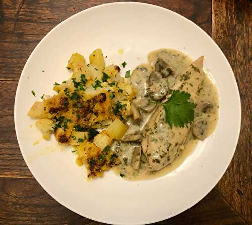 Suprêmes de poulet Boitelle, gratin de chou-fleur et céleri