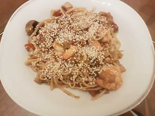 Yaki udon aux crevettes