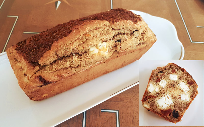 Cake à la féta, aux olives et aux tomates séchées (version sans gluten) aux parfums d'Orient