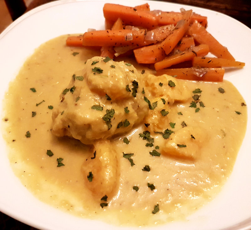 Filets de lotte à la clémentine et au lait de coco