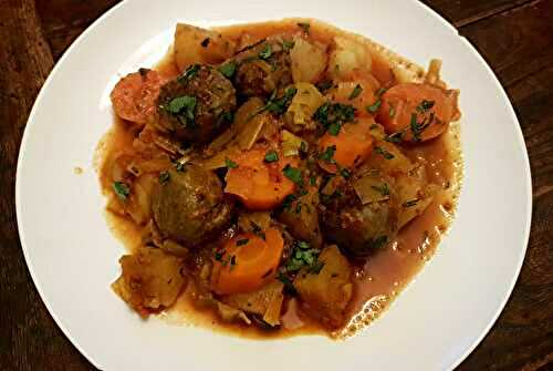 Tajine de kefta aux légumes