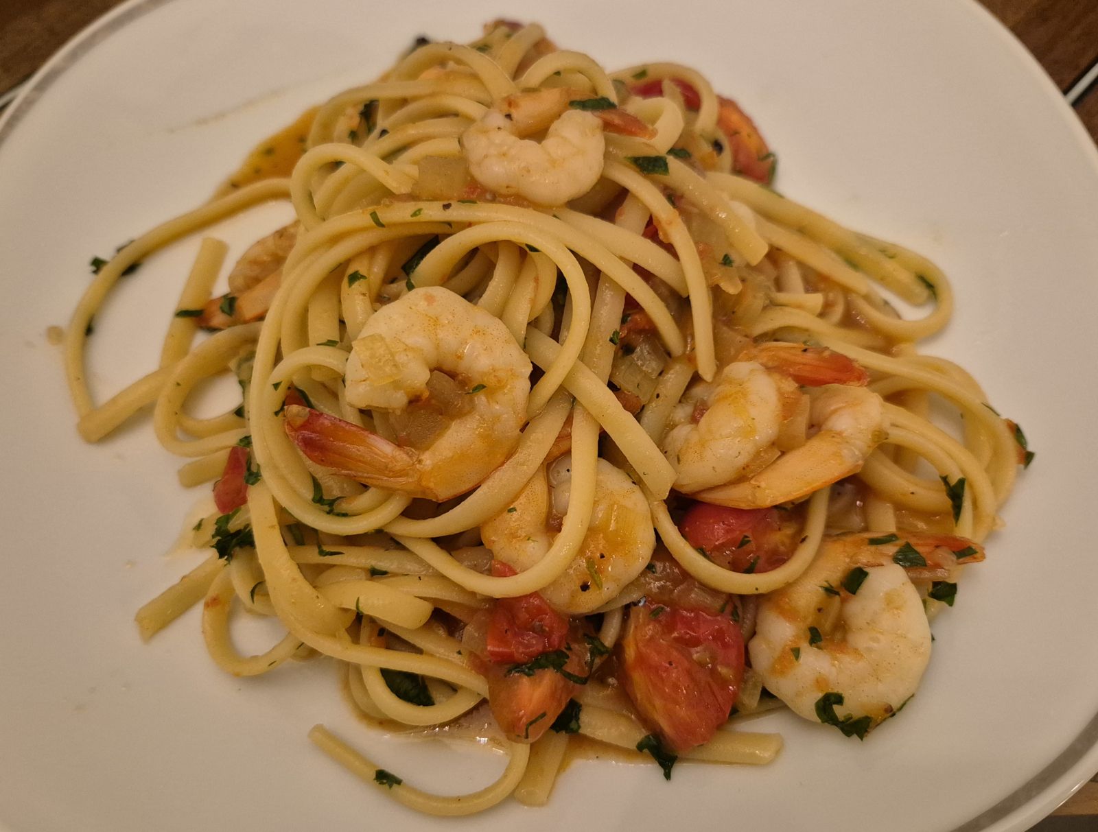 Linguine aux crevettes à la Provençale