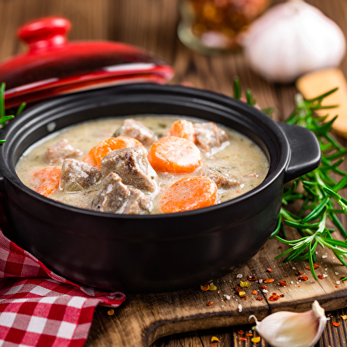 Blanquette de veau à la vanille et crème de coco