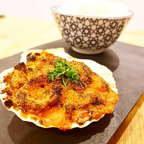 Coquilles aux fruits de mer gratinées