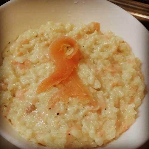 Risotto au saumon fumé