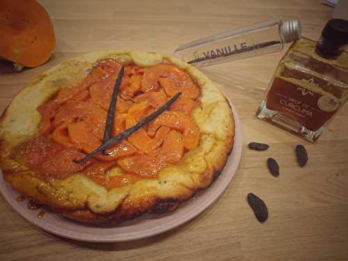 Tarte tatin à la butternut au sirop de curcuma, vanille et fève tonka