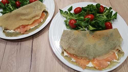 Crêpes à la farine de lentilles, saumon fumé et fromage frais – Foodista challenge #61