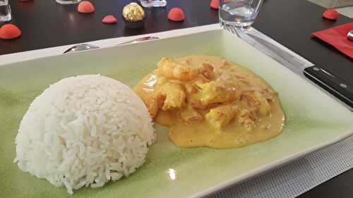 Curry thaï de crevettes coco