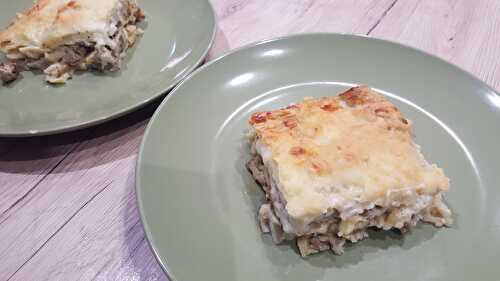 Lasagne aux artichauts, mozza et saucisse grillée