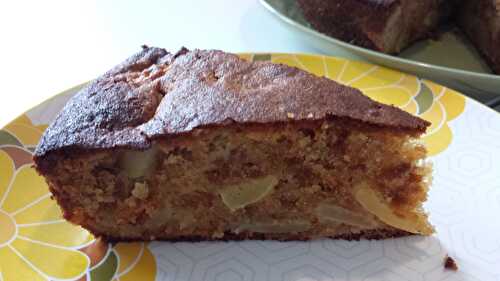 Moelleux spéculoos, chocolat blanc et pommes