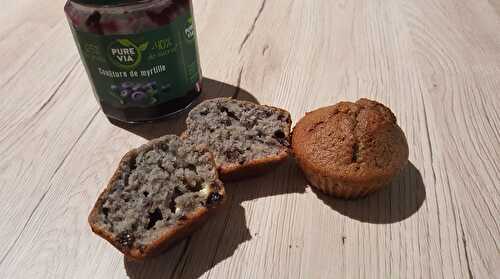 Muffins à la confiture de myrtille et pépites de chocolat