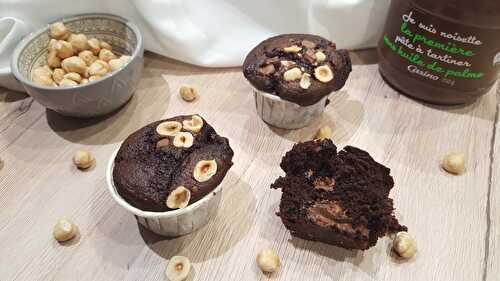Muffins au chocolat noisette et coeur chocolat
