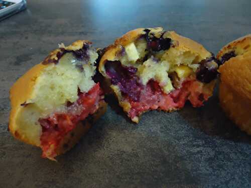 Muffins aux fruits rouge et chocolat blanc