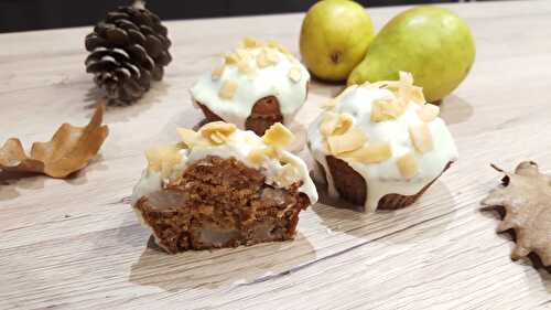 Muffins poire-cannelle & glaçage crémeux au miel