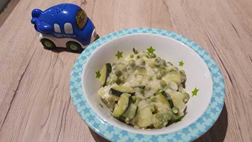 Petit pot de pommes de terre, petit pois, courgette et feta (12 mois)