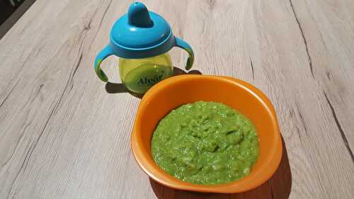 Petit pot de risotto d’asperges et petit pois à la menthe et parmesan (10 mois)