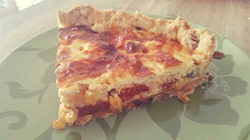 Quiche chorizo, maïs et bleu