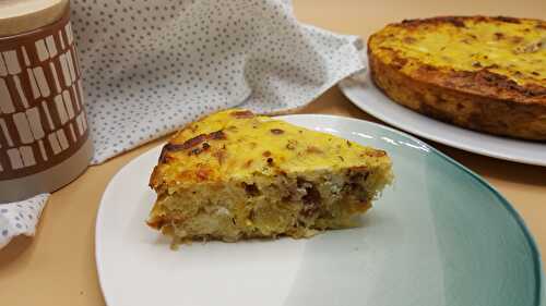 Quiche sans pâte à la courge spaghettis, chèvre et lardons