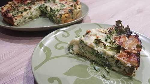 Quiche sans pâte au cresson, gorgonzola et miel