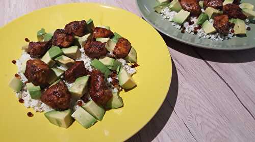 Taboulé de chou-fleur au poulet et avocat