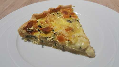 Tarte aux ravioles, courgettes & reblochon