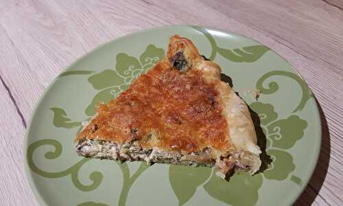 Tarte céleri branche, champignons, lardons et mascarpone