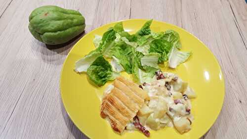 Tartiflette chayotte et pommes de terre