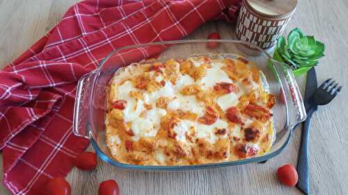 Gratin de gnocchi au mascarpone et tomates cerises