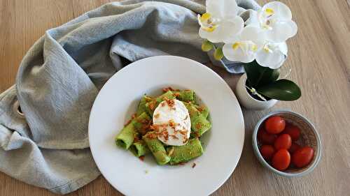 Pâtes au pesto de roquette et mozza