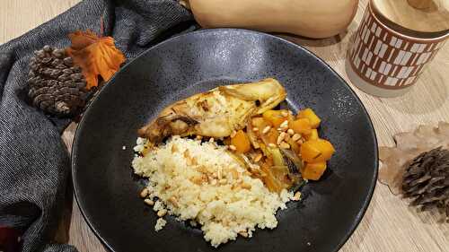 Sauté de lapin à la butternut, miel et épices