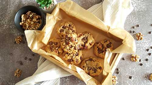 Cookies vegan cacahuètes, chocolat et pécan
