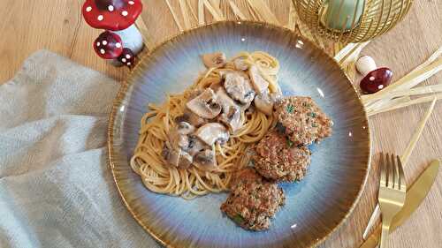 Boulettes de viande avec sauce aux champignons