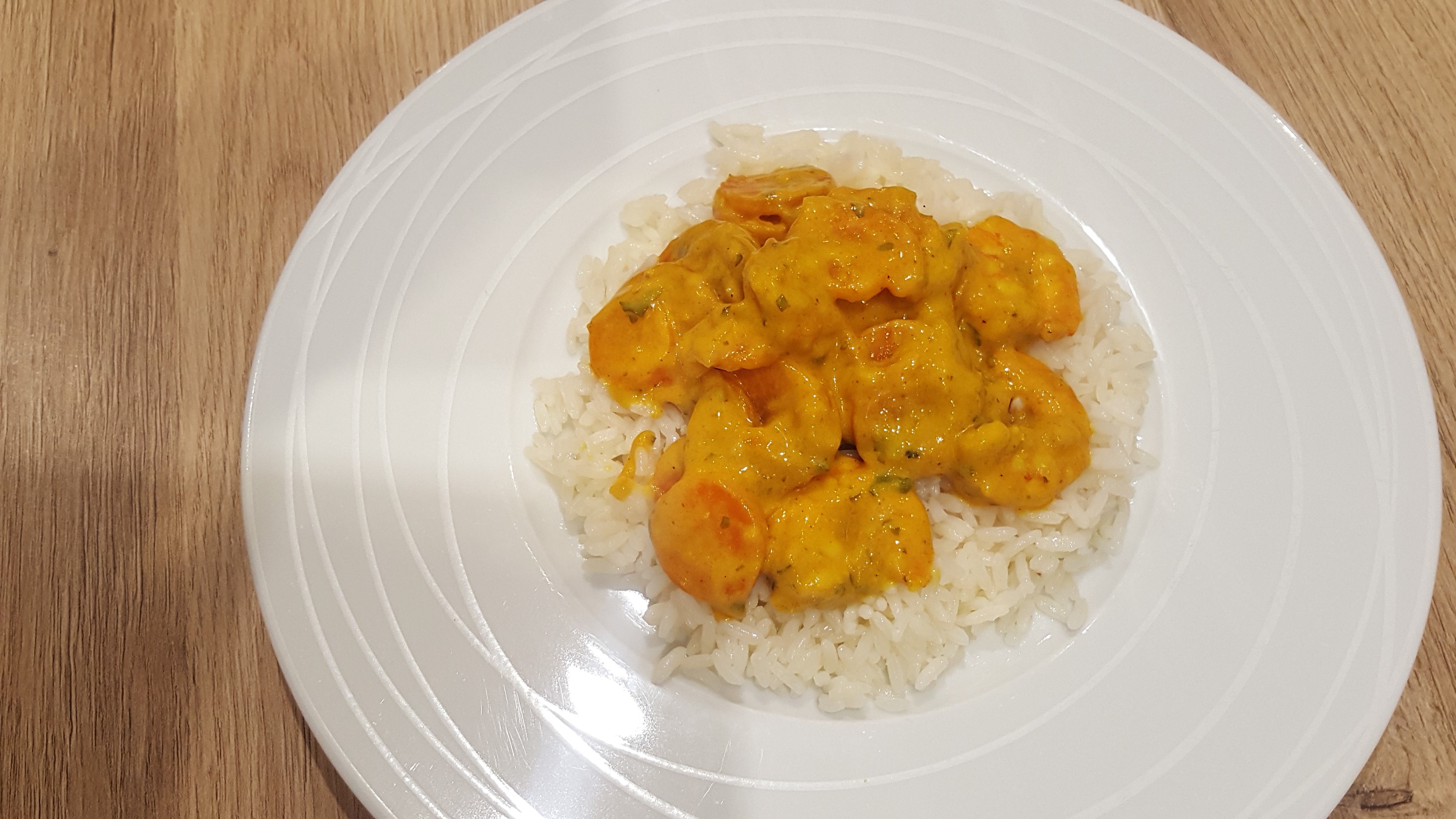 Curry de crevettes et de carottes